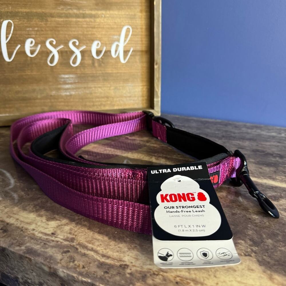 NWT KONG Max HD Ultra Durable Neoprene Padded Dog Collar (Large, Pink)